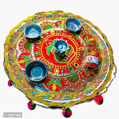 Handcrafted Kalash Puja Plate, Kalash Pooja Thali Plate, Mandir Plat