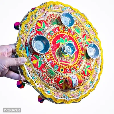 Handcrafted Kalash Puja Plate, Kalash Pooja Thali Plate, Mandir Plat-thumb3