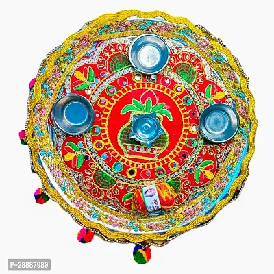 Handcrafted Kalash Puja Plate, Kalash Pooja Thali Plate, Mandir Plat-thumb4