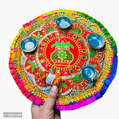 Handcrafted Kalash Puja Plate, Kalash Pooja Thali Plate, Mandir Plat-thumb2