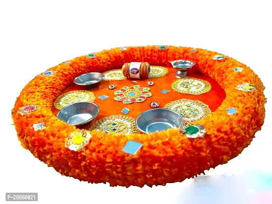 Artificial Marigold Pooja Thali-thumb0