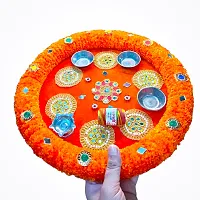 Artificial Marigold Pooja Thali-thumb1