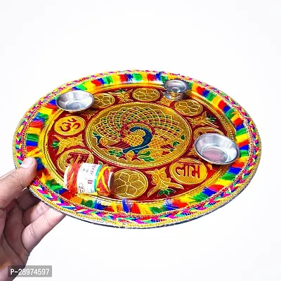 Stainless Steel Decorative Pooja Aarti Thali || Puja Articles-thumb2