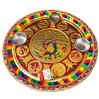 Stainless Steel Decorative Pooja Aarti Thali || Puja Articles-thumb2