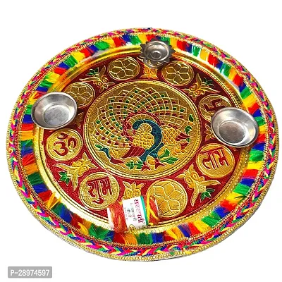 Stainless Steel Decorative Pooja Aarti Thali || Puja Articles-thumb3