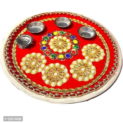 Stainless Steel Decorative Pooja Aarti Thali || Puja Articles-thumb0