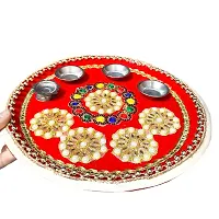 Stainless Steel Decorative Pooja Aarti Thali || Puja Articles-thumb2