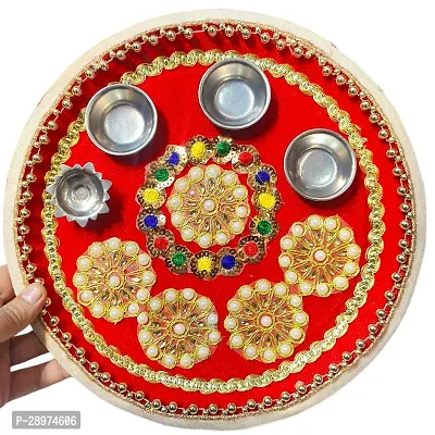 Stainless Steel Decorative Pooja Aarti Thali || Puja Articles-thumb4