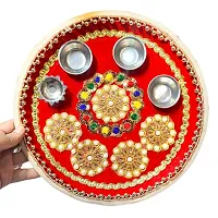 Stainless Steel Decorative Pooja Aarti Thali || Puja Articles-thumb1