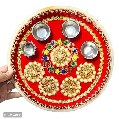 Stainless Steel Decorative Pooja Aarti Thali || Puja Articles-thumb2