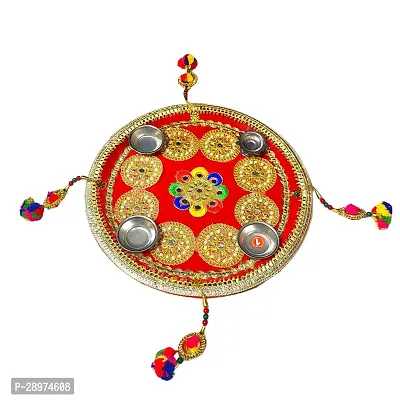 Stainless Steel Decorative Pooja Aarti Thali || Puja Articles-thumb2