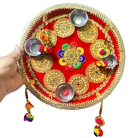 Stainless Steel Decorative Pooja Aarti Thali || Puja Articles-thumb2