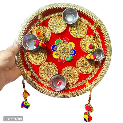 Stainless Steel Decorative Pooja Aarti Thali || Puja Articles-thumb3