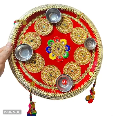 Stainless Steel Decorative Pooja Aarti Thali || Puja Articles-thumb4