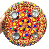 Stainless Steel Decorative Pooja Aarti Thali || Puja Articles-thumb1