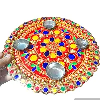 Stainless Steel Decorative Pooja Aarti Thali || Puja Articles-thumb2