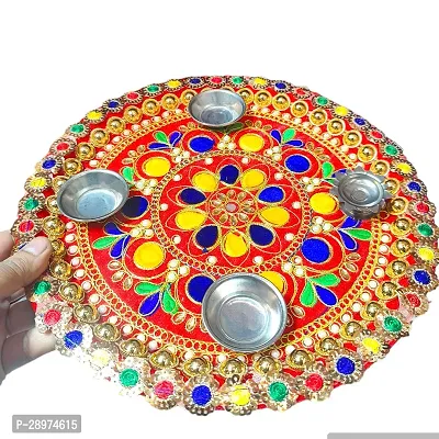 Stainless Steel Decorative Pooja Aarti Thali || Puja Articles-thumb3