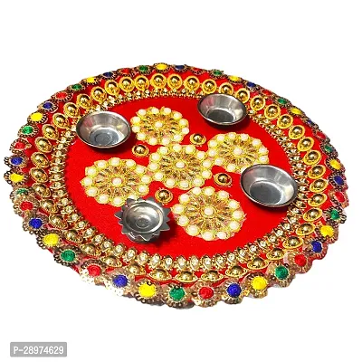 Stainless Steel Decorative Pooja Aarti Thali || Puja Articles-thumb2