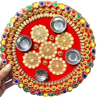 Stainless Steel Decorative Pooja Aarti Thali || Puja Articles-thumb2