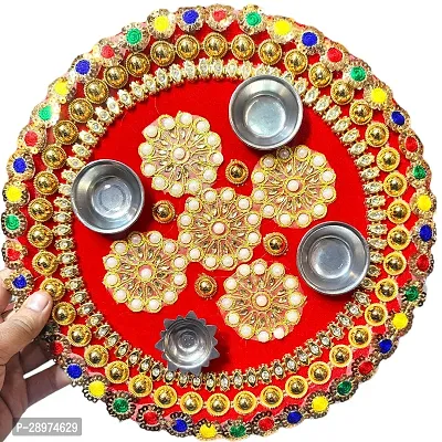 Stainless Steel Decorative Pooja Aarti Thali || Puja Articles-thumb3