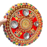 Stainless Steel Decorative Pooja Aarti Thali || Puja Articles-thumb1