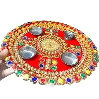 Stainless Steel Decorative Pooja Aarti Thali || Puja Articles-thumb2