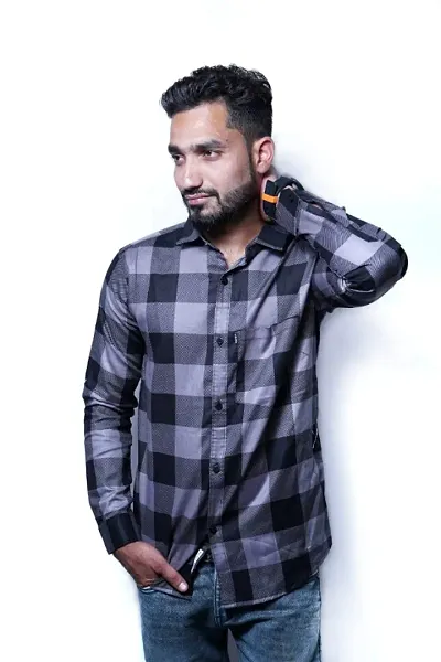 Men Checked Regular Fit Semi Casual Shirt