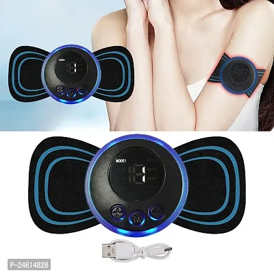 Portable Butterfly Body Massager for Pain Relief ems Neck Massager Machine with 8 Modes and 19 Strength Levels (Black)-thumb4