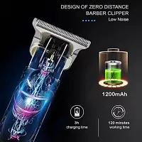 Trimmer Men Professional USB Rechargeable Buddha Hairstyle Clipper Cordless Design Beard, Hairs  Body Trimmer Electric Shaver T-Blade Zero Gapped Cutting Waterproof Trimmers Men's Grooming Kit-thumb3