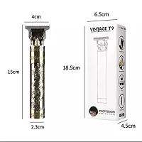 Vintage Professional T9 Golden Metal Trimmer with 4 Guide Combs Brush 1200mAh Li-ion Battery, 120 minutes (Gold)-thumb3