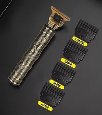 Vintage Professional T9 Golden Metal Trimmer with 4 Guide Combs Brush 1200mAh Li-ion Battery, 120 minutes (Gold)-thumb1