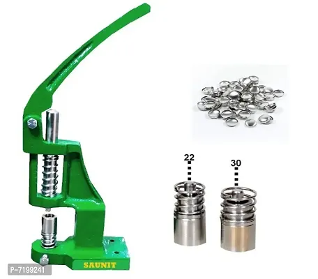 Saunit Green Ladies Button Machine for Fabric Button Making with 2 Dyes 22  30 Number 1400 Plain Shells-thumb0