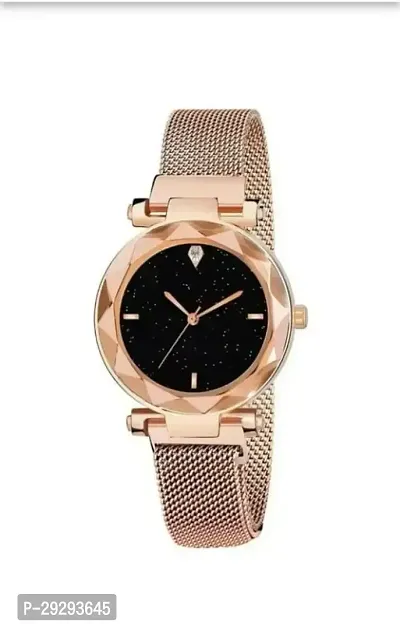 Stylish Golden Metal Analog Watches For Women-thumb0