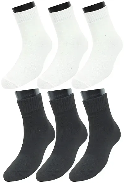 Neska Moda Men's Cotton Black & White 12 Pair Ankle Length Socks