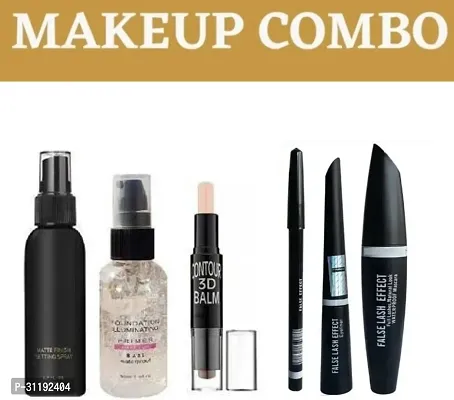 RAZY Exclusive Makeup Combo of Matte Fixer With Base Primer, Contour Stick and 3in1 Eyeliner, Kajal, Mascara Set 6 Items in the set-thumb0