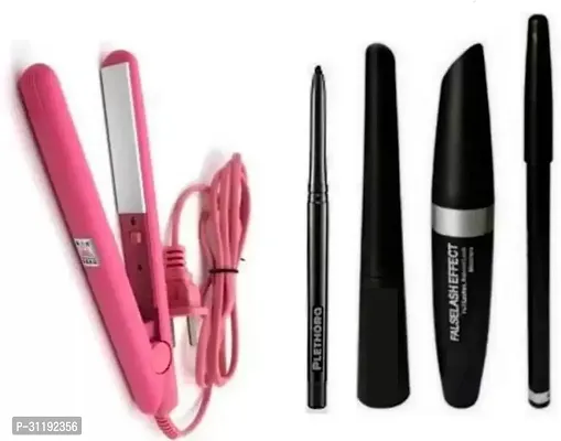 RAZY Combo set of 5 with Portable Mini Hair Straightner With Kajal, Eyeliner, Mascara and Pen Kajal For Eye and Hair Care 5 Items in the set-thumb0