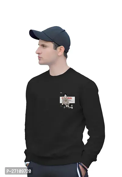 Stylish Black Cotton Solid Sweatshirts For Men