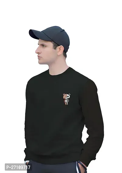 Stylish Black Cotton Solid Sweatshirts For Men