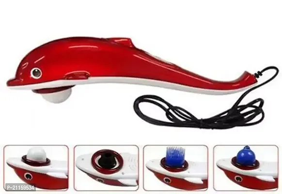 Dolphin Fish Handheld Massager Machine with Vibration, Magnetic, Far Infrared Therapy to Aid in Pain and Stress Relief For Men and Women big size power source from directly to Plug in-thumb0