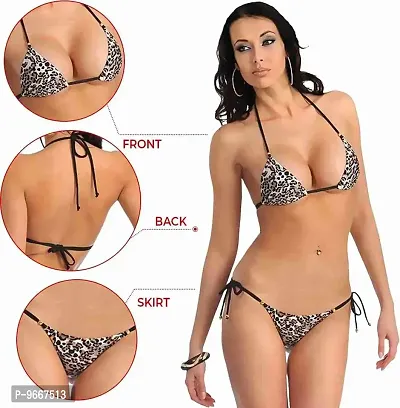 FLUTE Women's Sexy Net Lace Lingerie Set/Bikini Set/Bra Panty Set for Honeymoon Free Size (Animal Print ( Leopard ))-thumb3