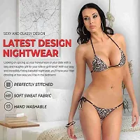 FLUTE Women's Sexy Net Lace Lingerie Set/Bikini Set/Bra Panty Set for Honeymoon Free Size (Animal Print ( Leopard ))-thumb3