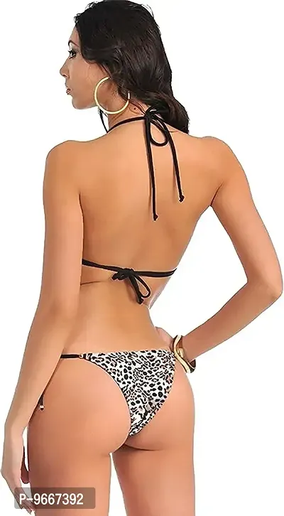 EVLIANA Women Bikni Bra Panty Lingerie Set -Free Size (Animal Print ( Leopard))-thumb3