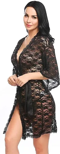 EVLIANA Womens Babydoll Lace Net Robe Lingerie Nightwear Dress for Honeymoon-thumb3