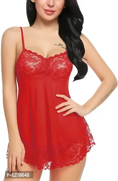 Women Stylish lingerie lace babydoll dress with panty-thumb3