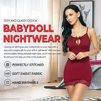 Women solid satin baby doll-thumb3