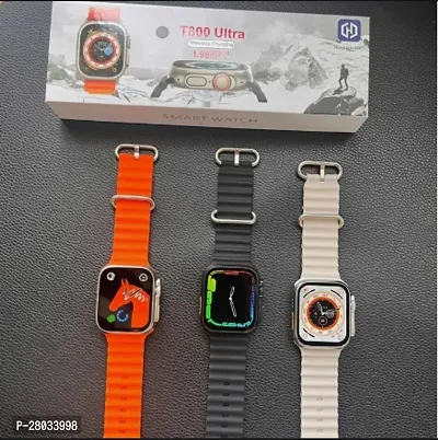 Morden T800 Ultra Bluetooth Calling Smart Watch (2 Straps - Black  Orange)-thumb0