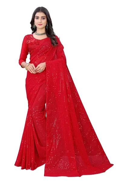 Stylish Georgette Saree with Blouse Piece for Women