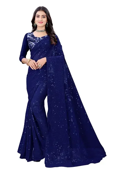 Stylish Georgette Saree with Blouse Piece for Women