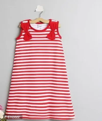 Trendy Modal Striped Dress For Girls