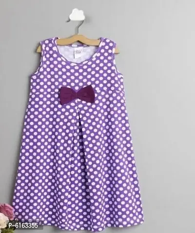 Stylish Purple Modal Self Pattern Dress For Girls